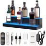 VEVOR LED Lighted Liquor Bottle Display Bar Shelf RF & App Control 24" 2-Step