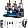 VEVOR LED Lighted Liquor Bottle Display Bar Shelf RF & App Control 24" 3-Step