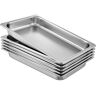 VEVOR Hotel Pans Full Size 2.5 Inch Deep, Steam Table Pan 6 Pack , 22 Gauge/0.8mm Thick Stainless Steel Hotel Pan Anti Jam Steam Table Pan