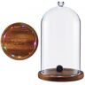 VEVOR Smoking Cloche, 6.9 inch Glass Dome Cover with Wooden Base, Smoker Gun Smoke Infuser Accessory for Plates, Bowls, and Glasses, Specialized Cloche Dome Cover Lid for Cocktails Drinks Foods, Clear