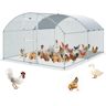 VEVOR Large Metal Chicken Coop with Run, Walkin Chicken Coop for Yard with Waterproof Cover, 13.1 x 9.8 x 6.6 ft, Dome Roof Large Poultry Cage for Hen House, Duck Coop and Rabbit Run, Silver