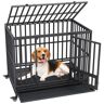 VEVOR 47 Inch Heavy Duty Dog Crate, Indestructible Dog Crate, 3-Door Heavy Duty Dog Kennel for Medium to Large Dogs with Lockable Wheels and Removable Tray, High Anxiety Dog Crate for Indoor & Outdoor