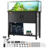 VEVOR Aquarium Stand, 40 Gallon Fish Tank Stand, 36.6 x 18.9 x 31.5 in Steel and MDF Turtle Tank Stand, 335 lbs Load Capacity, Reptile Tank Stand with Storage Cabinet and Embedded Power Panel, Black