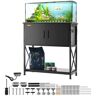 VEVOR Aquarium Stand, 29 Gallon Fish Tank Stand, 28.7 x 16.5 x 30 in Steel and MDF Turtle Tank Stand, 242.5 lbs Load Capacity, Reptile Tank Stand with Storage Cabinet and Embedded Power Panel, Black