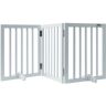 VEVOR Free Standing Dog Gate, 24" H x 60" W Freestanding Pet Gate, 3 Panels Foldable Dog Gate for Wide and Narrow Passageways, Expandable Dog Barrier with Silent Foot Support for Indoor, White