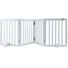 VEVOR Free Standing Dog Gate, 24" H x 80.3" W Freestanding Pet Gate, 4 Panels Foldable Dog Gate for Wide and Narrow Passageways, Expandable Dog Barrier with Silent Foot Support for Indoor, White