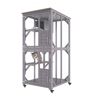 VEVOR Cat House Outdoor, 3-Tier Large Catio, Cat Enclosure with 360° Rotating Casters, 2 Platforms, A Resting Box and Large Front Door, 29.9 x 34 x 64.1 inch