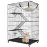 VEVOR Catio, 4-Tier Large Cat Cages Indoor, Detachable Metal Playpen Enclosure with 360° Rotating Casters, with 3 Ladders and a Hammock for 1-3 Cats, 35.4x23.6x51 inch