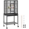 VEVOR 54 inch Standing Large Bird Cage, Carbon Steel Flight Bird Cage for Parakeets, Cockatiels, Parrots, Macaw with Rolling Stand and Tray