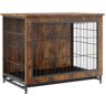 VEVOR Dog Crate Furniture, 32 inch Wooden Dog Crate with Double Doors, Heavy-Duty Dog Cage End Table with Multi-Purpose Removable Tray, Modern Dog Kennel Indoor for Dogs up to 45lb, Rustic Brown