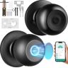 VEVOR Smart Door Knob, Biometric Door Lock Bluetooth Smart Lock, Fingerprint Smart Lock with APP Control, Easy Installation Door Lock, for Home Bedrooms, Cloakroom, Hotels, Apartments Offices, Black