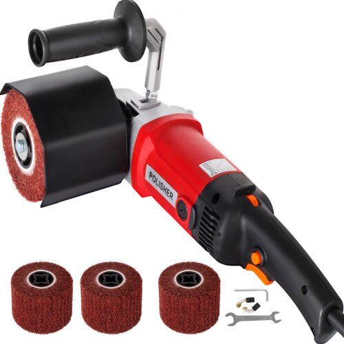 VEVOR Stainless Steel Polisher Handheld Sander Polisher Wheel 1200W Burnishing Machine 4 Polishing Wheels 110V