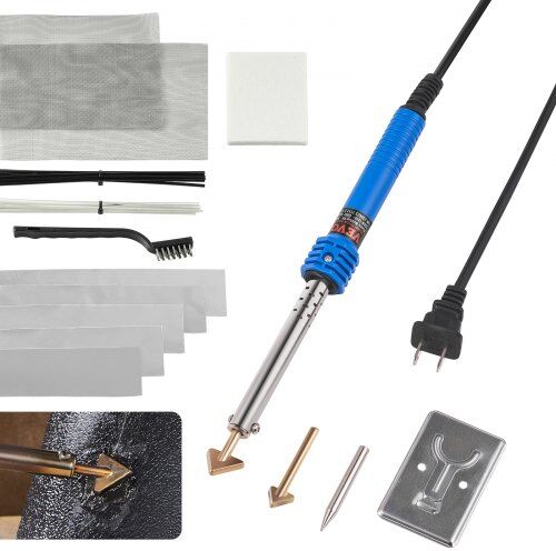 VEVOR Plastic Welding Kit, 100W Plastic Welder Soldering Iron Gun, Car Bumper Repair Kit with 2 Welding Tips, 1 Soldering Tip, 20 Plastic Welding Rods for Kayak/Toys/Plastic Crack/Electronics Repair