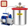 VEVOR Vacuum Chamber with Pump, 5 Gallon Chamber, 5CFM 1/3 HP Single Stage Rotary Vane Vacuum Pump, 110V HVAC Air Tool Set for Stabilizing Wood, Degassing Silicones, Epoxies and Essential Oils