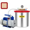 VEVOR Vacuum Chamber with Pump, 5 Gallon Chamber, 7CFM 3/4 HP Dual Stage Rotary Vane Vacuum Pump, 110V HVAC Air Tool Set for Stabilizing Wood, Degassing Silicones, Epoxies and Essential Oils