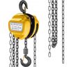 VEVOR Chain Hoist 2200lbs/1ton Chain Block Hoist Manual Chain Hoist 3m/10ft Block Chain Hand Chain Lifting Hoist w/Two Hooks Chain Pulley Tackle Hoist Winch Lifting Pulling Equipment Yellow