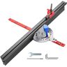 VEVOR Precision Miter Gauge, 18" Aluminum Table Saw Miter Gauge w/ 60 Degree Angled Ends for Max. Stock Support and a Repetitive Cut Flip Stop, Miter Saw Fence w/Laser Marking Scale