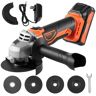 VEVOR Cordless Angle Grinder Kit For 4-1/2'' 9000 rpm, Cordless Electric Grinder Power with 20V Fast Charger for Cutting, Polishing, Grinding, Rust Removal