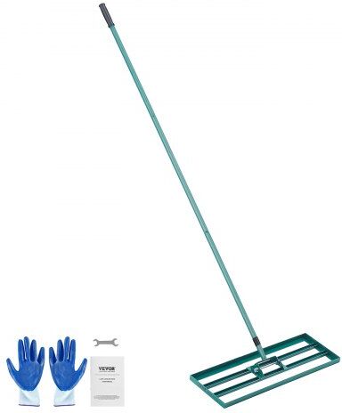 VEVOR Lawn Leveling Rake, 30"x10" Level Lawn Tool, Heavy-duty Lawn Leveler with 78" Steel Extended Handle, Yard Leveling Rake Suit for Garden, Golf Lawn, Farm