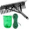 VEVOR Pond Rake, 16 inch Aquatic Weed Rake, Double Sided Lake Weed Cutter, Clean Aquatic Weeds Muck Silt Lake Rakes, Weed Rakes Tool for Lake Pond Beach Landscaping, Lake Weed Rake with 66ft Rope