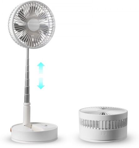 VEVOR 8 Inch Foldable Oscillating Standing Fan with Remote Control, 4 Speed Adjustable Portable Desk Quiet Fan, 7200mah Rechargeable USB Small Fan, Folded Rotating Floor Fan for Bedroom Office Travel