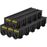 VEVOR Trench Drain System, Channel Drain with Plastic Grate, 5.9x7.5-Inch HDPE Drainage Trench, Black Plastic Garage Floor Drain, 5x39 Trench Drain Grate, with 5 End Caps, for Garden, Driveway-5 Pack