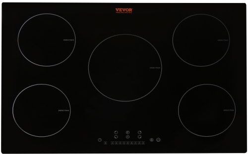 VEVOR Electric Cooktop, 5 Burners, 30'' Induction Stove Top, Built-in Magnetic Cooktop 9200W, 9 Heating Level Multifunctional Burner, LED Touch Screen w/ Child Lock & Over-Temperature Protection