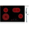 VEVOR Built in Electric Stove Top, 30.3 x 20.5 inch 4 Burners, 240V Glass Radiant Cooktop with Sensor Touch Control, Timer & Child Lock Included, 9 Power Levels for Simmer Steam Slow Cook Fry