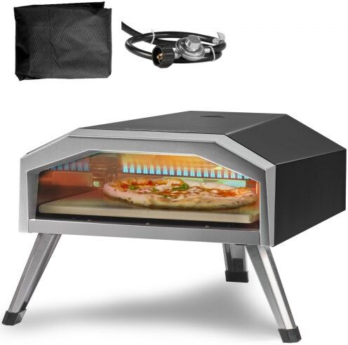 VEVOR Gas Pizza Oven, 13-inch Outdoor Pizza Oven, Thick Stainless Steel Propane Pizza Maker with Pizza Stone, Portable Outside Gas Pizza Grill for Backyard Camping Picnic, CSA Certified