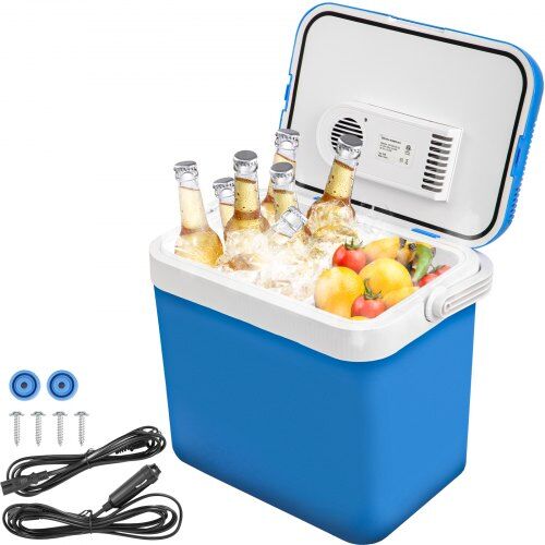 VEVOR Electric Cooler and Warmer, 34 Quart Portable Thermoelectric Fridge, Plug in Refrigerator with Collapsible Handle, 110V AC Home Power Cord & 12V Car Adapter for Camping Travel & Picnics