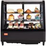 VEVOR Refrigerated Display Case, 3.5 Cu.Ft./100L, 2-Tier, Countertop Pastry Display Case Commercial Display Refrigerator with LED Lighting, TURBO Cooling, Frost-Free Air-Cooling, Rear Sliding Door