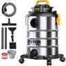 VEVOR Stainless Steel Wet Dry Shop Vacuum, 8 Gallon 6 Peak HP Wet/Dry Vac, Powerful Suction with Blower Function w/ Attachment 2-in-1 Crevice Nozzle, Small Shop Vac Perfect for Carpet Debris, Pet Hair