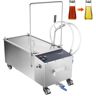 VEVOR Mobile Fryer Filter, 55L Oil Tank Capacity, Oil Filtration System with 10 L/min Oil Filtration Speed, Mobile Frying Oil Filtering System with Swivel Wheels, Oil Hose for Restaurant Burger Stores