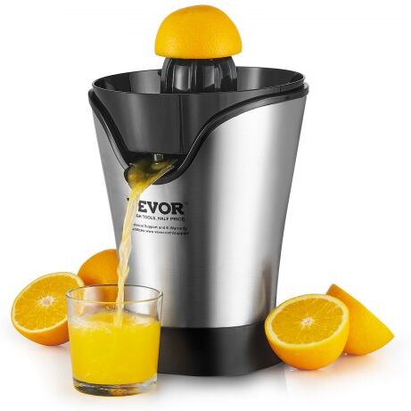 VEVOR Electric Citrus Juicer, Orange Juice Squeezer With One Juicing Cone, 100W Stainless Steel Filter Orange Juice Maker, Easy To Clean For Oranges, Grapefruits, Lemons And Other Citrus Fruits