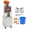 VEVOR Commercial Orange Juicer, 120W Automatic Feeding Juice Extractor with Water Tap, Stainless Steel Juicer Machine 25 Oranges/Minute, with Pull-Out Filter Box, PC Cover, 3 Peel Collecting Buckets