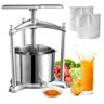 VEVOR Fruit Wine Press, 1.6 Gallon/6L, 2 Stainless Steel Barrels, Manual Juice Maker, Cider Apple Grape Tincture Vegetables Honey Olive Oil Making Press with T-Handle, Triangular Structure for Kitchen