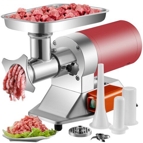 VEVOR Electric Meat Grinder, 551 Lbs/Hour 850W Meat Grinder Machine, 1.16 HP Electric Meat Mincer with 2 Grinding Plates, Sausage Kit Set Meat Grinder Heavy Duty Home Kitchen & Commercial Use Red