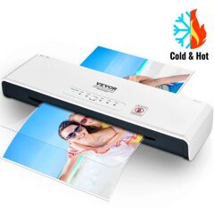 VEVOR Laminator, 13-inch Laminating Machine, 4 Rollers Hot and Cold Thermal Laminator, Quick Warm-up, Fast Laminating Machine with 3 mil Lamination Films for Home, Office, School