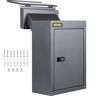 VEVOR Through The Wall Drop Box, 12.5''x6.3''x16.9'' Mail Drop Box w/Adjustable Chute, Deposit Drop Box w/Code Lock, Rainproof Wall Mount Mailbox for Letters, Rents, Checks & Keys, Home & Office, Grey