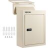 VEVOR Through The Wall Drop Box, 12.5''x6.3''x16.9'' Mail Drop Box w/Adjustable Chute, Deposit Drop Box w/Code Lock, Rainproof Wall Mount Mailbox for Letters, Rents,Checks & Keys, Home & Office, Beige