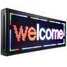 VEVOR Led Sign 40 x 15 inch Led Scrolling Sign 3 Color Red Green Yellow Digital Led Open Sign Outdoor WiFi High Resolution Bright Electronic Message Display Board with SMD Technology for Advertising