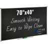 VEVOR Black Board, 70 x 40 inch Large Chalkboard with Aluminum Frame, Black Boards Dry Erase Includes 1 Magnetic Erase & 3 Dry Erase Markers, Black Surface, for Office Home and School