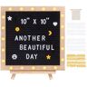 VEVOR Black Felt Letter Board, 10"x10" Felt Message Board, Changeable Sign Boards with 510 Letters, Stand, and Built-in LED Lights, Baby Announcement Sign for Home Classroom Office Decor Wedding