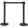 VEVOR Crowd Control Stanchions, 2-Pack Crowd Control Barriers, Carbon Steel Baking Painted Stanchion Queue Post with 6.5FT Black Retractable Belt, Belt Barriers Line Divider for Exhibition, Airport