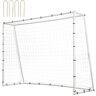 VEVOR Soccer Rebound Trainer, 8x6FT Iron Soccer Training Equipment, Sports Football Rebounder Wall with Double-Sided Rebounding Net & Goal, Perfect for Backyard Practicing, Solo Training, Passing