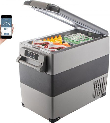 VEVOR 12 Volt Refrigerator, 58 Quart Car Refrigerator, Dual Zone Portable Refrigerator,RV Refrigerator with 12/24V DC and 110-240V AC, Freezer Fridge Cooler, for Car, RV, Camping and Home Use