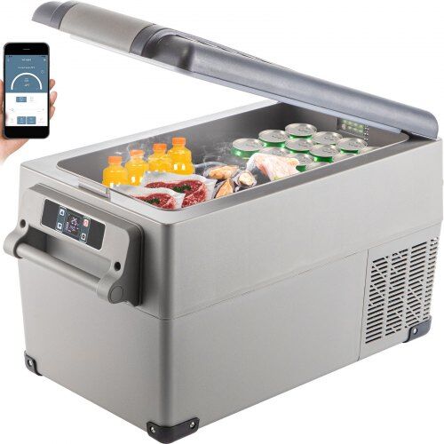 VEVOR Portable Refrigerator 37 Quart(35 Liter),12 Volt Refrigerator App Control(-4℉~68℉), Car Refrigerator Dual Zone with 12/24v DC & 110-240v AC for Camping, Travel, Fishing, Outdoor or Home Use