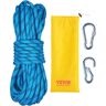 VEVOR Static Climbing Rope, 32 ft Outdoor Rock Climbing Rope with 26KN Breaking Tension, 0.4'' /10 mm High Strength Safety Rope, Escape Rope with 2pcs Carabiner and Storage Bag