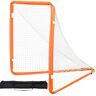 VEVOR Lacrosse Goal, 4' x 4' Small Kids Lacrosse Net, Folding Portable Lacrosse Goal with Carry Bag, Iron Frame Backyard Training Equipment, Quick & Easy Setup, Perfect for Youth Training, Orange