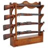 Vevor VEVOE Gun Rack, Wood Gun Rack Wall Mount, Gun Display Rack holds 4 Rifles, Shotguns, 132 lb Heavy Duty Wall Storage Display Rifle Rack with Soft Padding